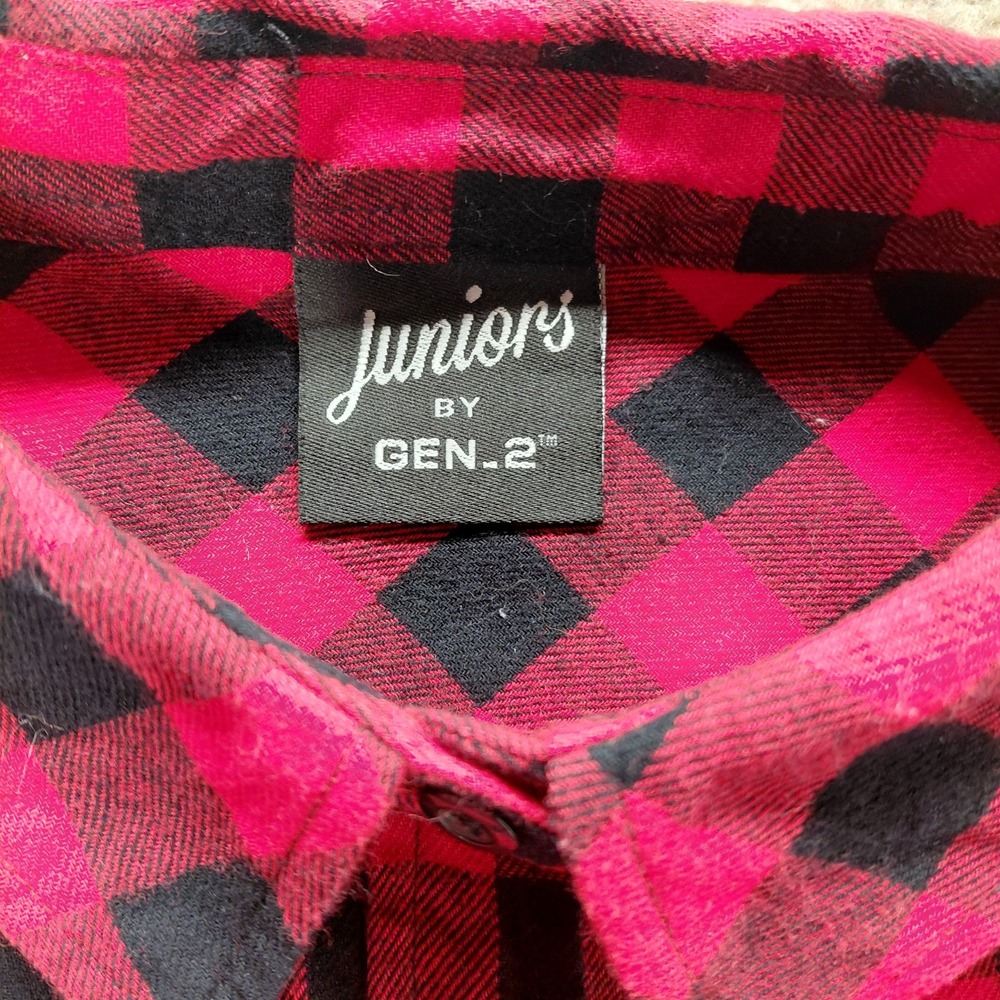 Gen.2 Ohio State Buckeyes Red Plaid Flannel Shirt Ladies Junior L 11/13 Football - Picture 8 of 10